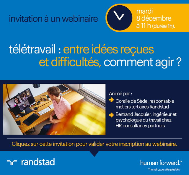 Image de l'événement Randstad organise un webinar sur le télétravail 