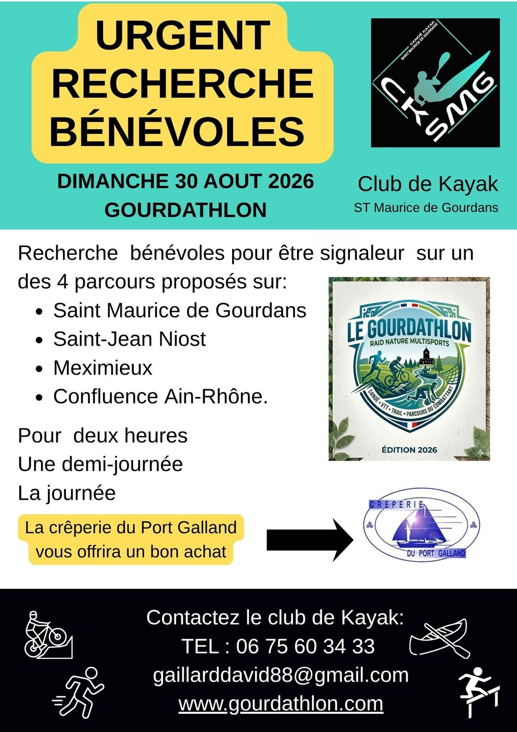 Image de l'actualité Urgent Cherche Bénévoles pour Gourdathlon raid multisports le 28 juin 2028