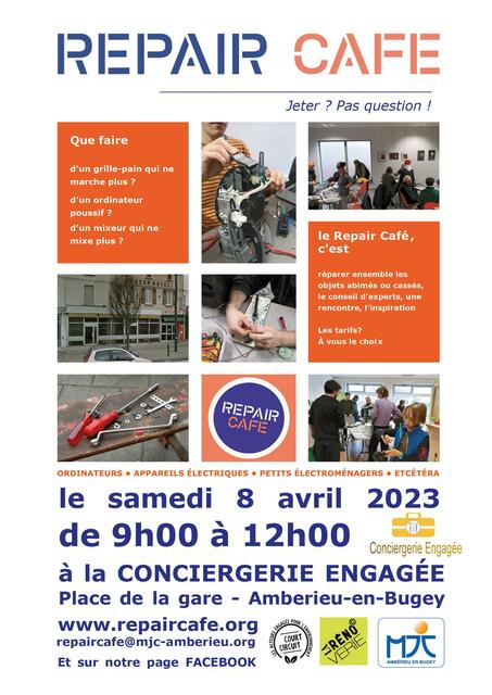 Image de l'événement Repair Café Ambérieu samedi 8 avril matin à la Conciergerie Engagée