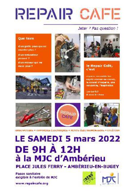 Image de l'événement Repair Café Amberieu ce samedi 5 mars matin à la MJC
