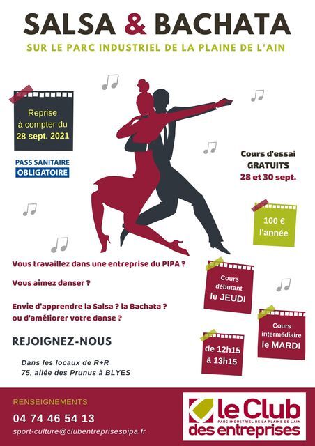 image du post Reprise des cours de salsa-bachata sur le PIPA