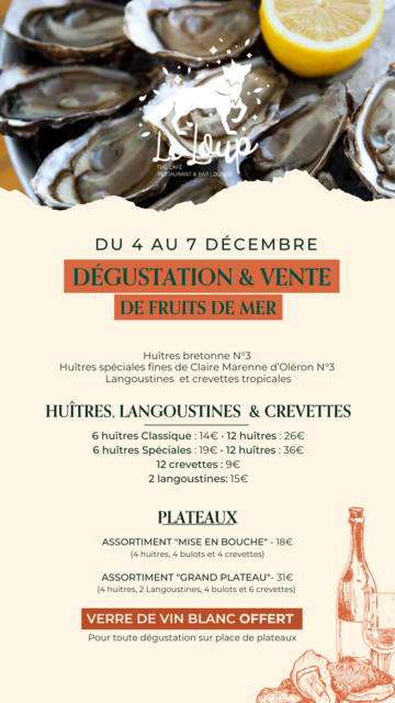 Image de l'événement Dégustation & vente de fruits de Mer