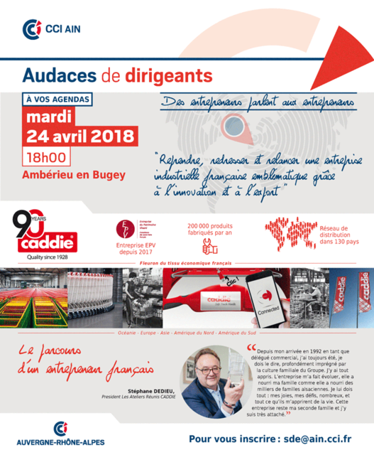 Image de l'événement Soirée "Audace de dirigeants" organisée par la CCI de l'Ain- "Reprendre, redresser et relancer une entreprise industrielle française emblématique grâce à l'innovation et à l'export"